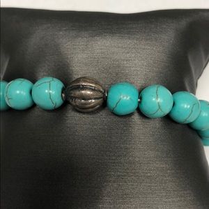Turquoise Bracelet with Silver Accent Bead